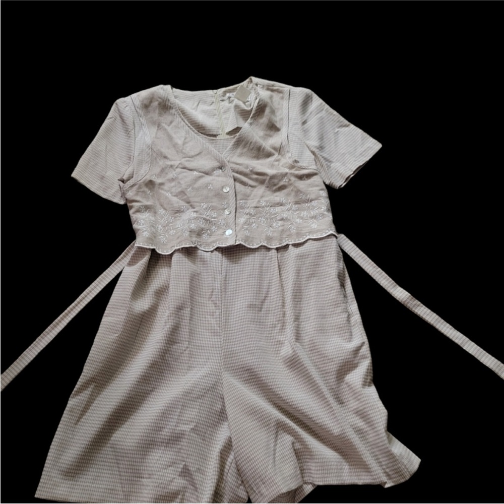 90s ROMPER gingham vest
